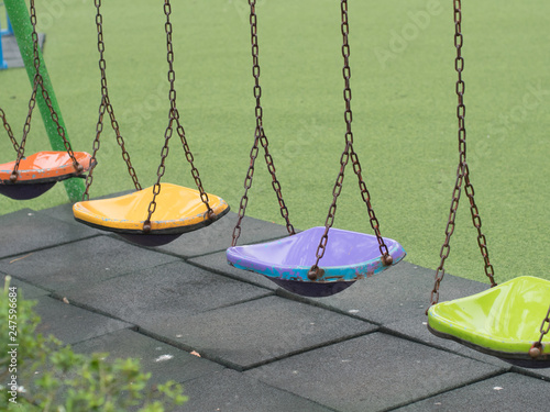 Empty chain swing in playground.