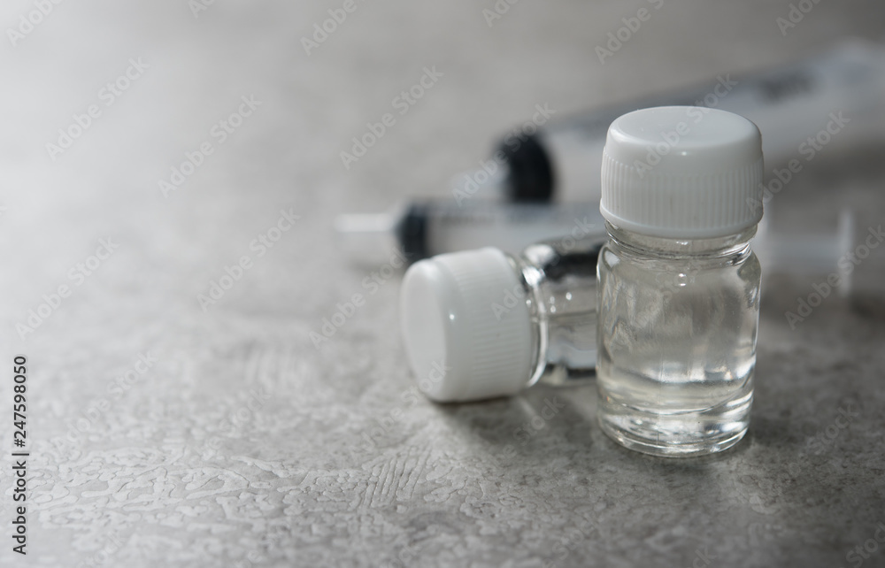 Vaccine with hypodermic syringe Vaccine with hypodermic syringe