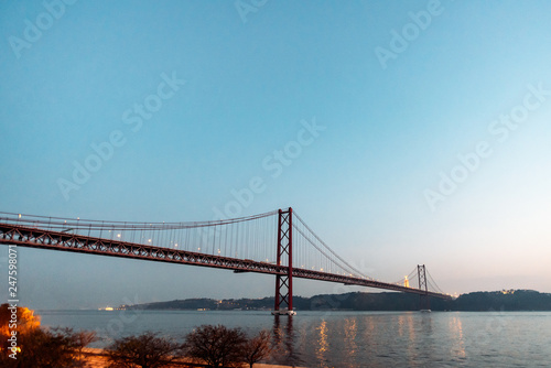 25 april bridge landscape in Lisbon  Portugal