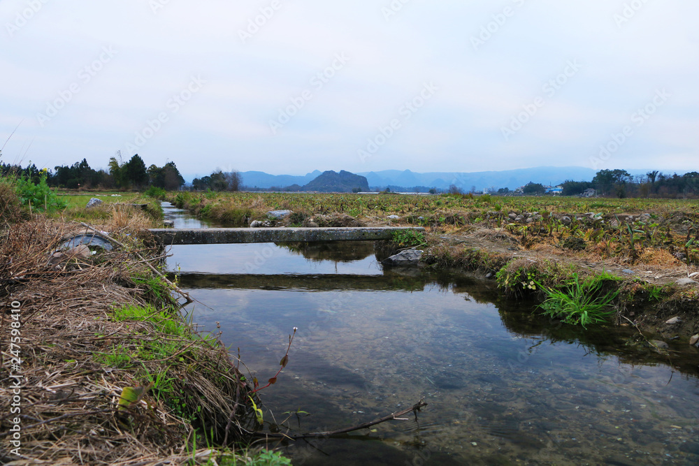 Rural scenery in winter in southern China Rural scenery in winter in southern China