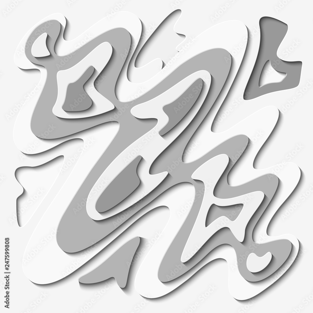 White and Grey Splatter Abstract Background With Arise 3D Paper Cut Style White and Grey Splatter Abstract Background With Arise 3D Paper Cut Style