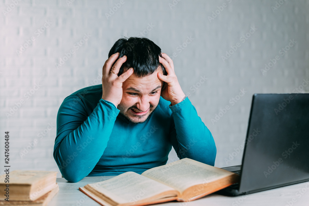 Man reading a book and nervous screams can't remember Man reading a book and nervous screams can't remember