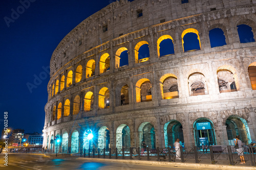 Glimpse of the Colosseum at night,