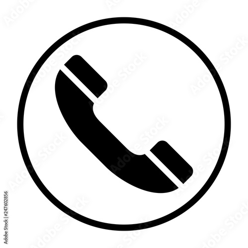 Phone black icon. Phone call symbol isolated on white background. Vector EPS.