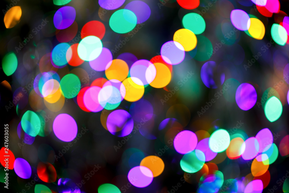 Bright Abstract Blurred colored on black Background Holiday Bokeh . Christmas wallpaper decorations concept Bright Abstract Blurred colored on black Background Holiday Bokeh . Christmas wallpaper decorations concept