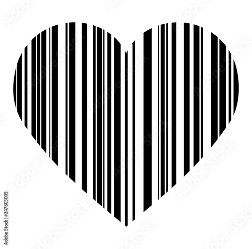 Heart in barcode style for your Valentine's design or tattoo.