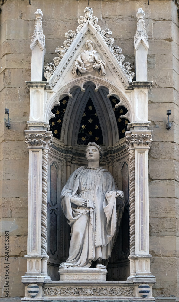 Saint Philip by Nanni di Banco, Orsanmichele Church in Florence, Tuscany, Italy