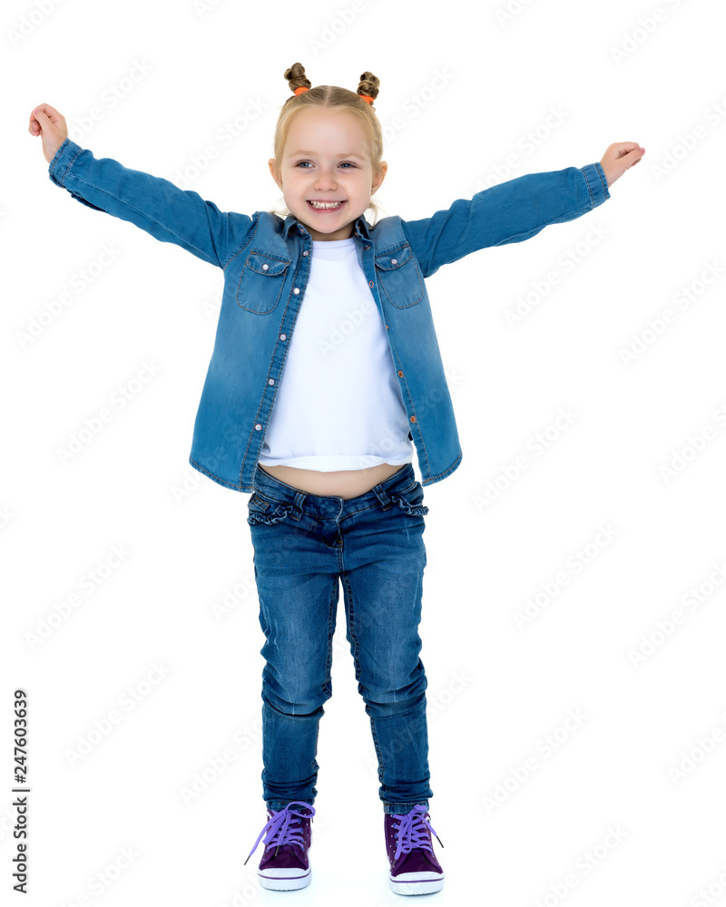 Little girl is jumping. Little girl is jumping.
