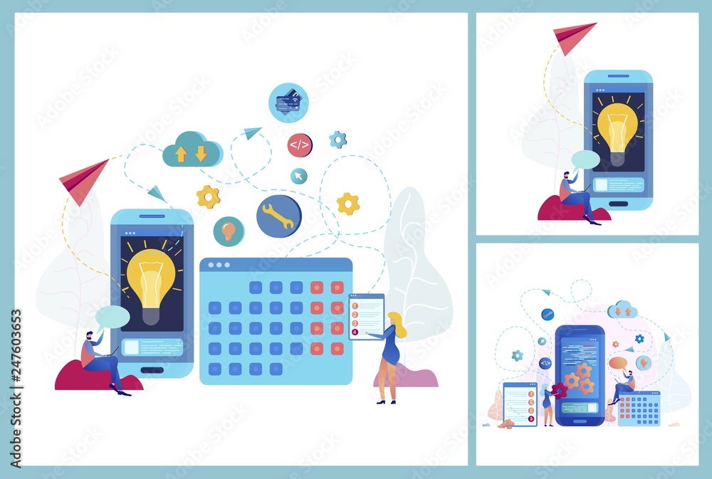 Mobile Application for Business Vector Concept