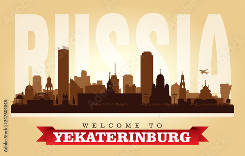 Yekaterinburg Russia city skyline vector silhouette