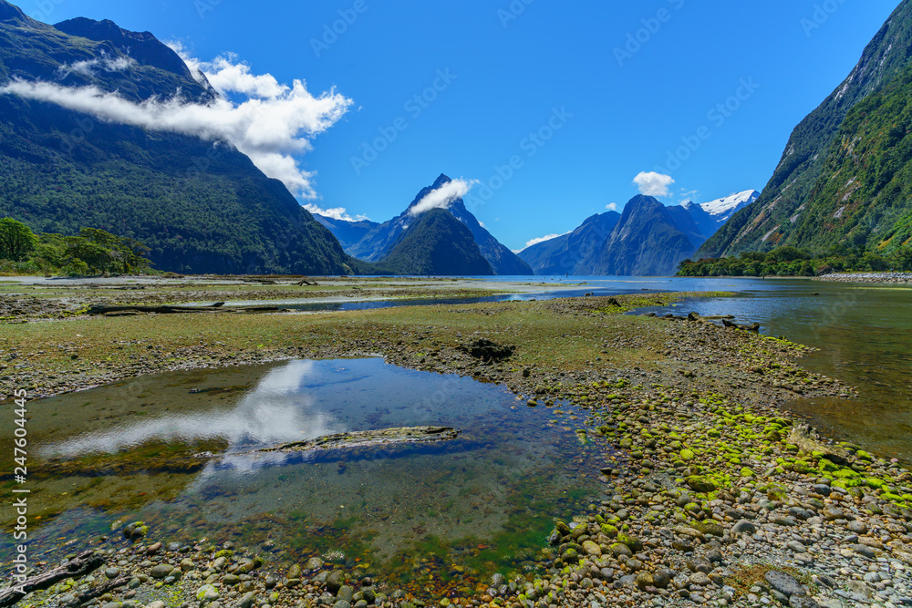 reflections of mountains in the water, milford sound, new zealand 32 reflections of mountains in the water, milford sound, new zealand 32