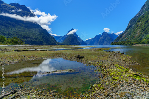 reflections of mountains in the water, milford sound, new zealand 32