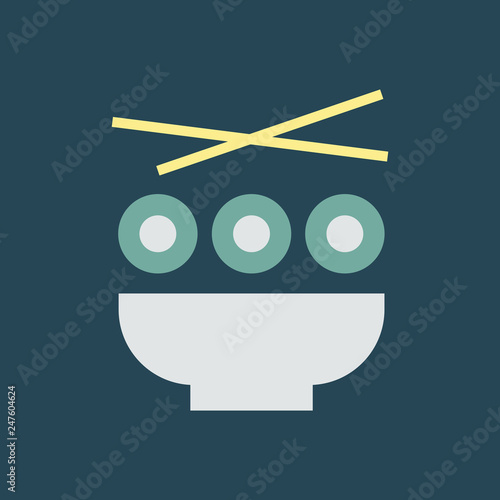 Silhouette icon sushi in plate