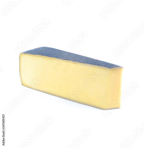 piece of cheese on white background