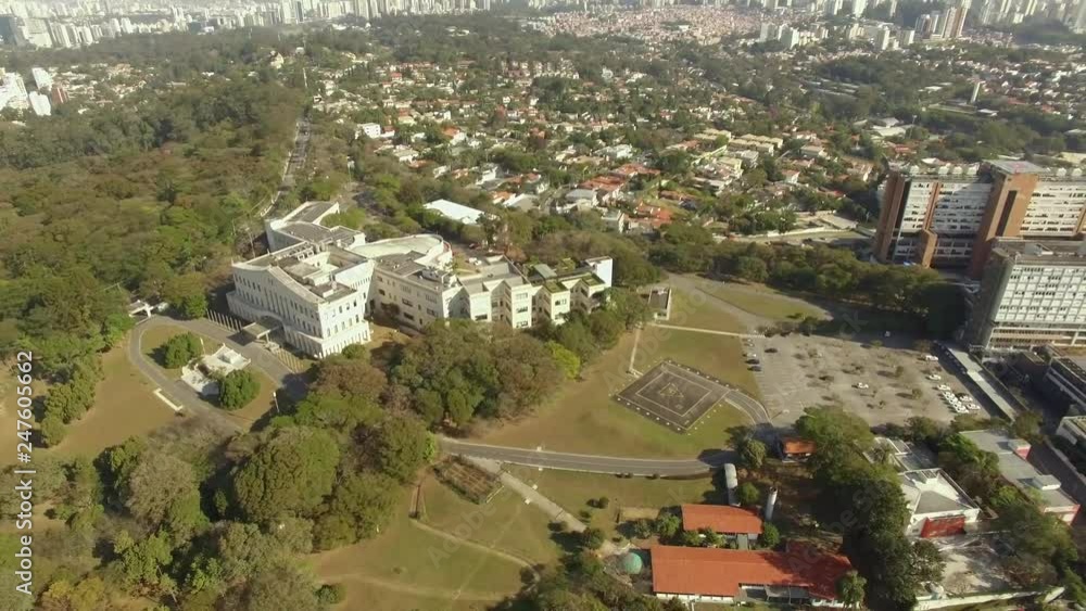 Bandeirantes Palace, Government of the State of Sao Paulo, in the Morumbi neighborhood, Brazil South America Photo drone: 07/15/2018 Bandeirantes Palace, Government of the State of Sao Paulo, in the Morumbi neighborhood, Brazil South America Photo drone: 07/15/2018