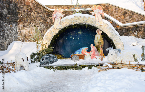 Photography Snow christmas nativity scene