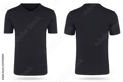 T-Shirt freigestellt schwarz hollow man v-ausschnitt