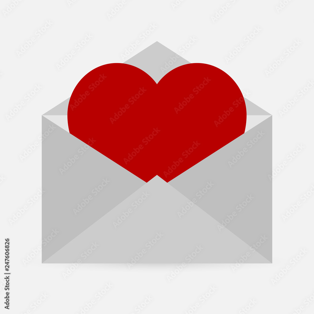 Mail envelope icon with a heart icon, love symbol. Vector - Vector Mail envelope icon with a heart icon, love symbol. Vector - Vector