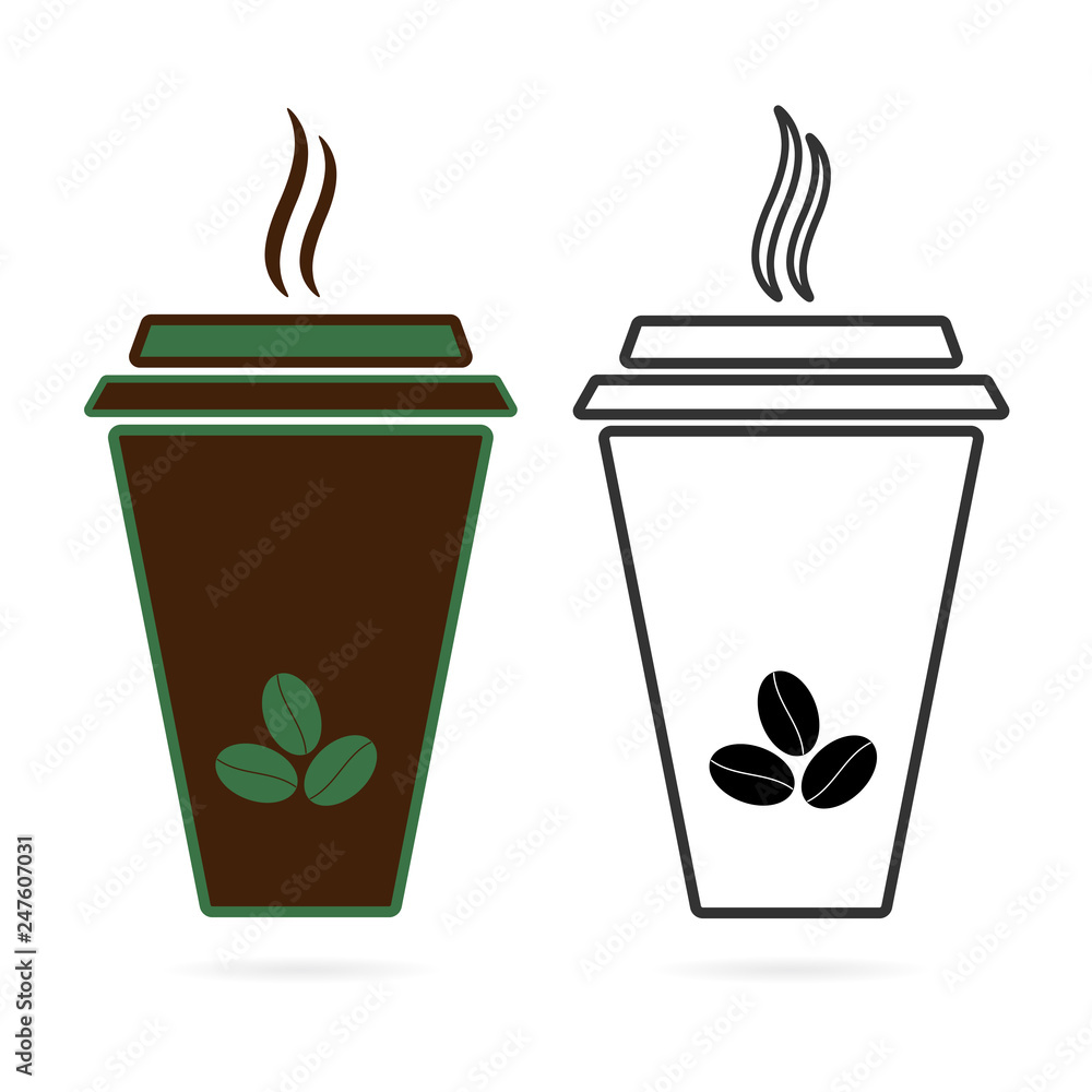Disposable coffee cup icon, vector icon illustration in flat style. - Vector Disposable coffee cup icon, vector icon illustration in flat style. - Vector