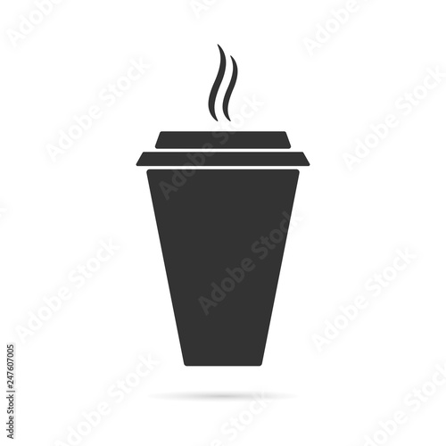 Icon disposable cup of coffee, tea, hot drinks. Vector - Vector