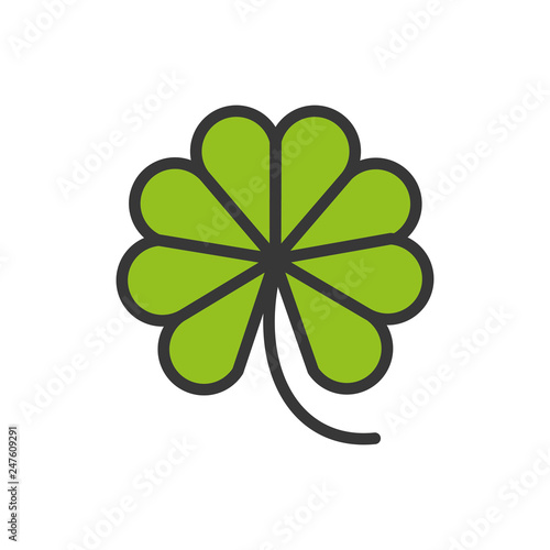 luck clover leafs isolated icon