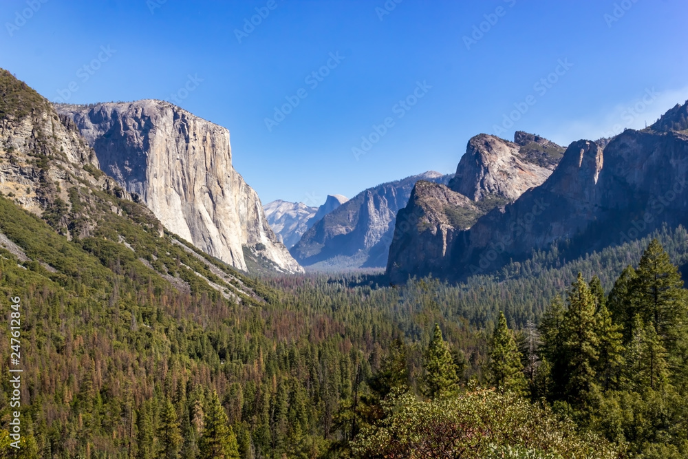 Scenic Yosemite National Park and Half Dome