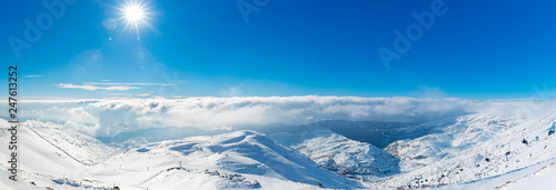 Sun And Clouds Over Mount Hermon,  Winter in Israel - Sunny Day At Mount Hermon photo