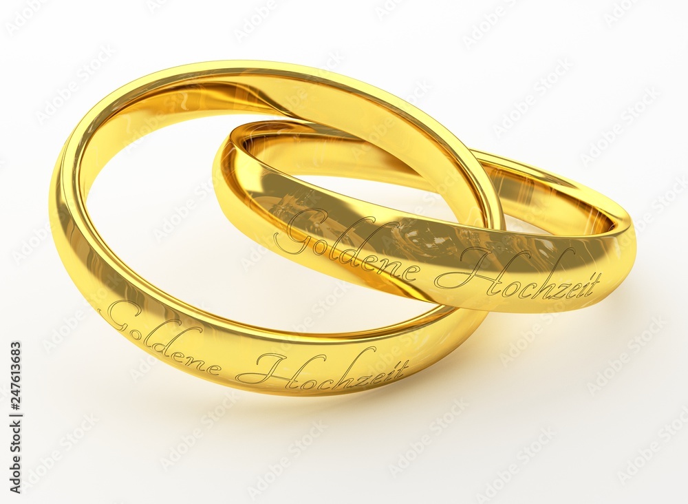 Goldene Hochzeit | verschlungene Eheringe Goldene Hochzeit | verschlungene Eheringe