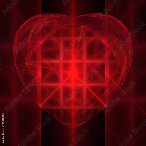 3D rendering, pattern, abstract texture, holographic, psychedelic, fractal, nebula, art for creative design, image for art projects and for prints, Valentine's heart, Love