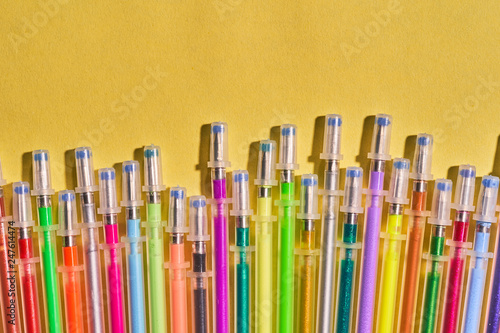 Writing materials. Colored gel rods for pens