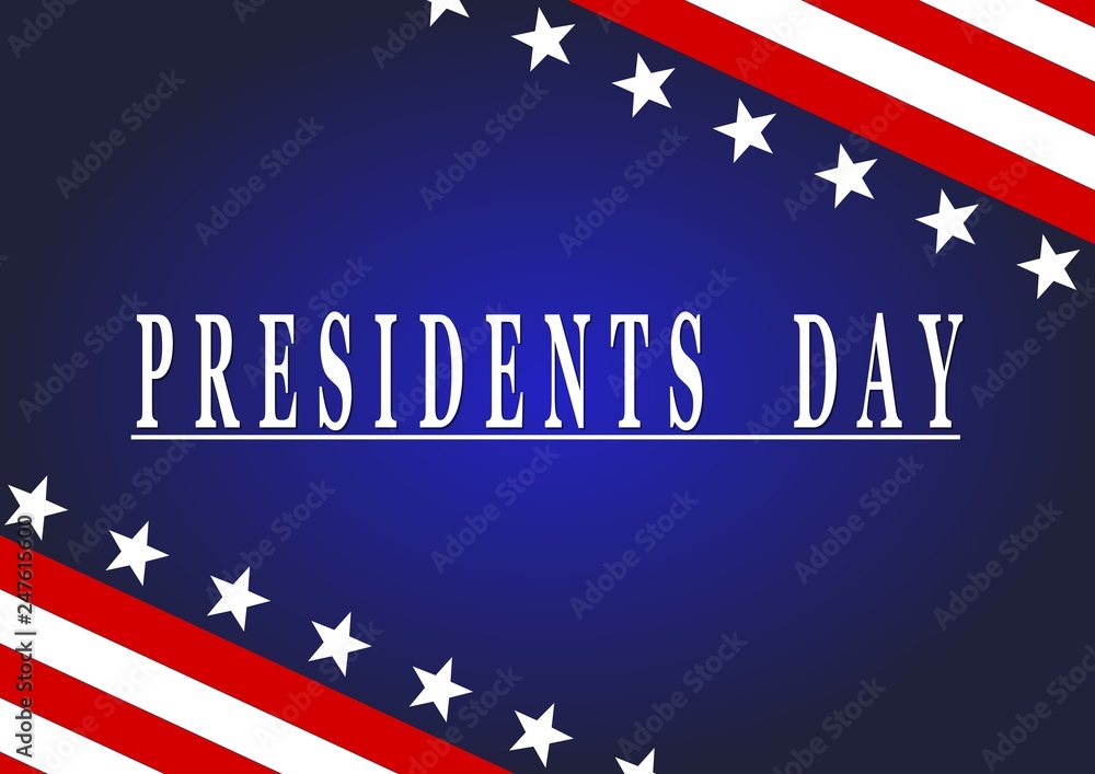 Happy Pretendents Day design blue background