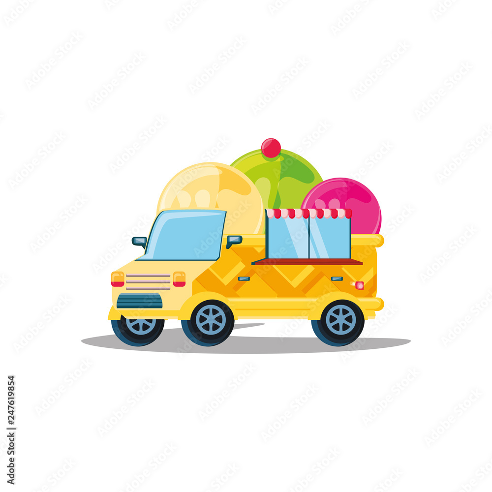 ice cream car isolated icon ice cream car isolated icon