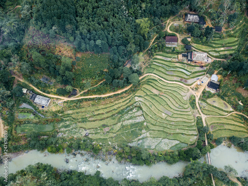 Houses and terraced fields