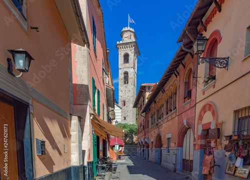 Fototapeta Naklejka Na Ścianę i Meble -  old town street in Rapallo