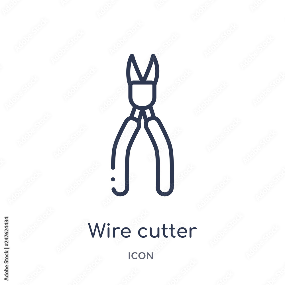 wire cutter icon from tools and utensils outline collection. Thin line wire cutter icon isolated on white background.