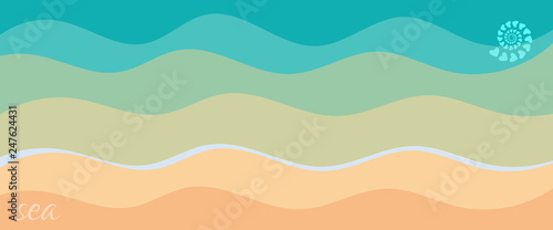 template with abstract sketchy striped sea image vector illustration 