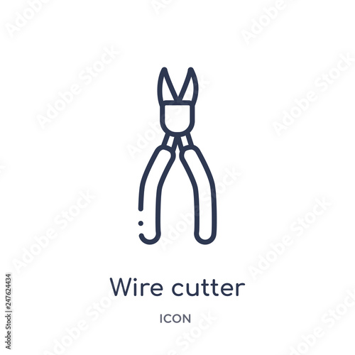 wire cutter icon from tools and utensils outline collection. Thin line wire cutter icon isolated on white background.