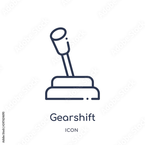 gearshift icon from transport outline collection. Thin line gearshift icon isolated on white background.