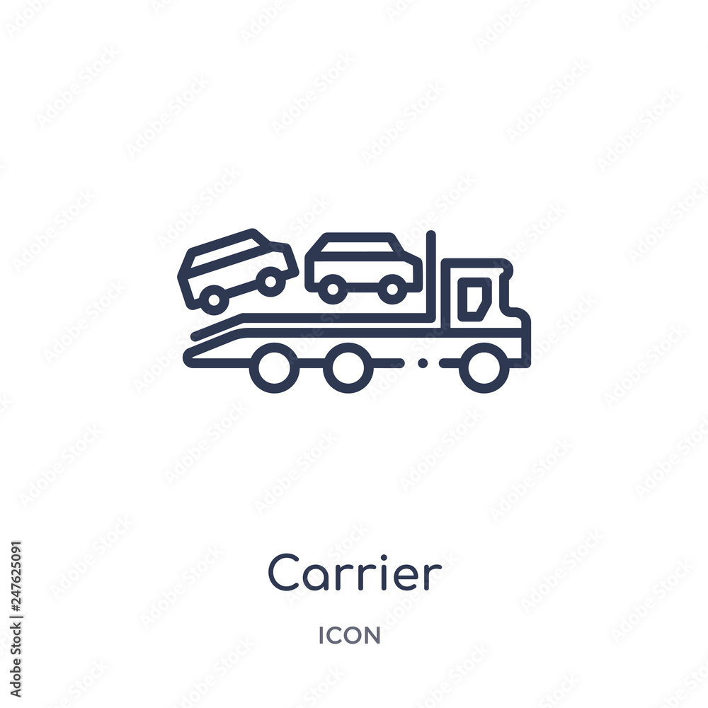 carrier icon from transport outline collection. Thin line carrier icon isolated on white background.