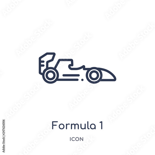 formula 1 icon from transport outline collection. Thin line formula 1 icon isolated on white background.