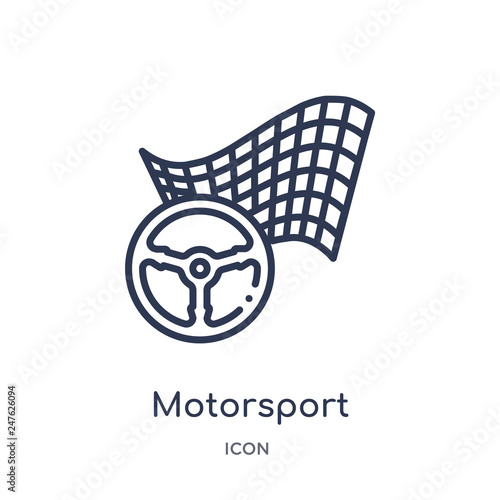 motorsport icon from transport outline collection. Thin line motorsport icon isolated on white background.