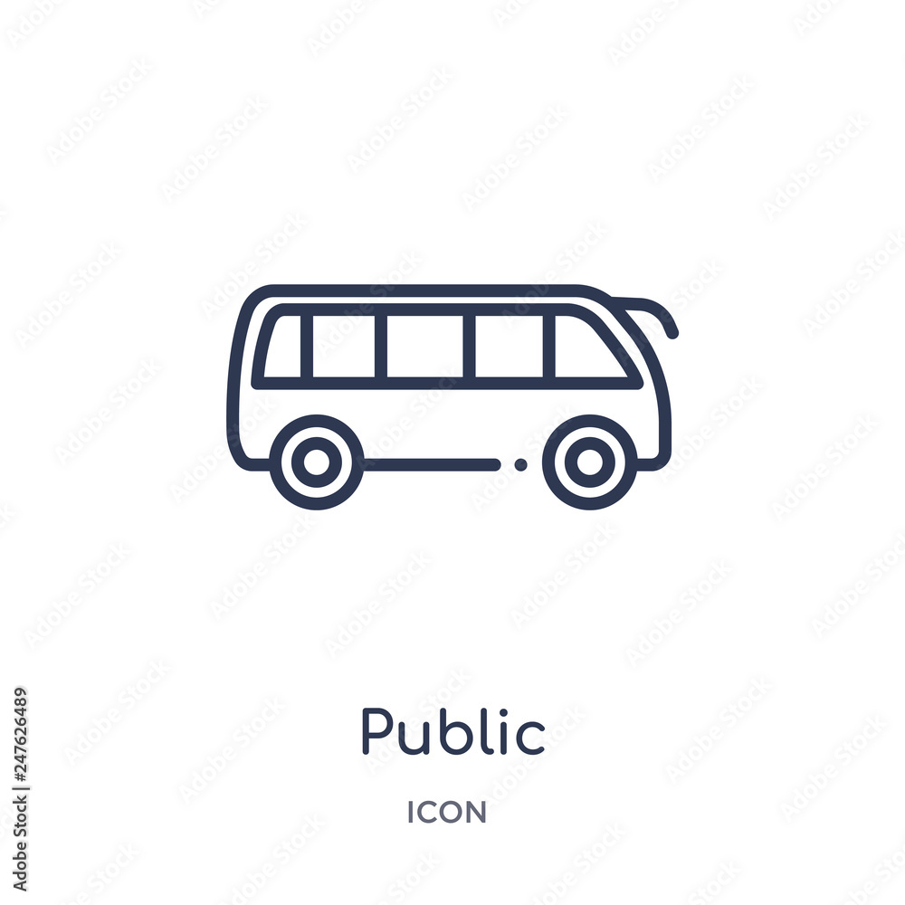 public transportation icon from transport outline collection. Thin line public transportation icon isolated on white background.