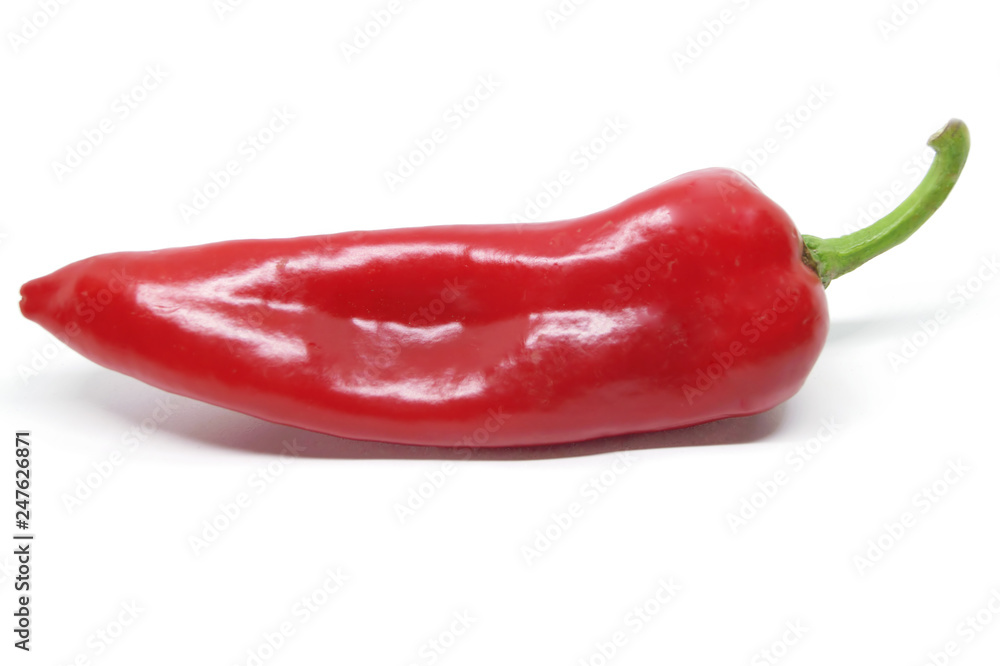 Red pepper on white background