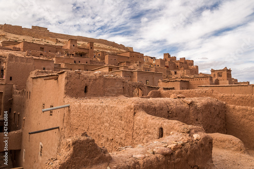 Kasbah Ait Ben Haddou in the desert near Atlas Mountains  Morocco