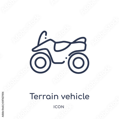 terrain vehicle icon from transport outline collection. Thin line terrain vehicle icon isolated on white background.