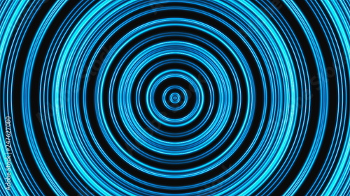 Abstract neon round lines are in space, modern 3d rendering background, bright computer generated backdrop