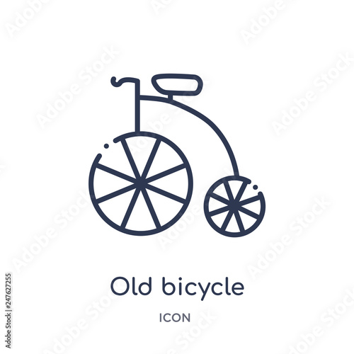 old bicycle icon from transport outline collection. Thin line old bicycle icon isolated on white background. © Meth Mehr