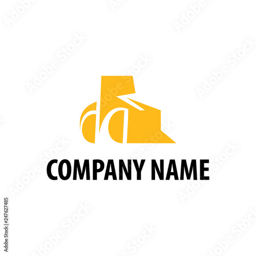 heavy equipment emblem logo vector