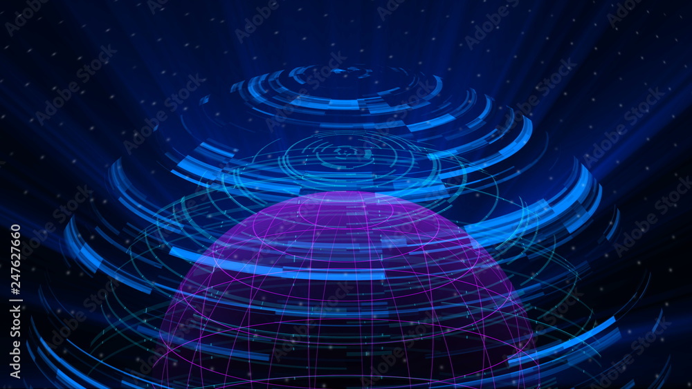 Glass globe distortion digital background loop, abstract 3d rendering, computer generated backdrop Glass globe distortion digital background loop, abstract 3d rendering, computer generated backdrop