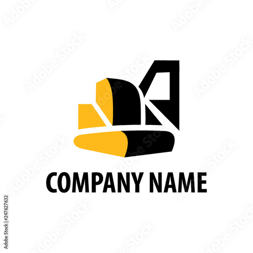 heavy equipment emblem logo vector